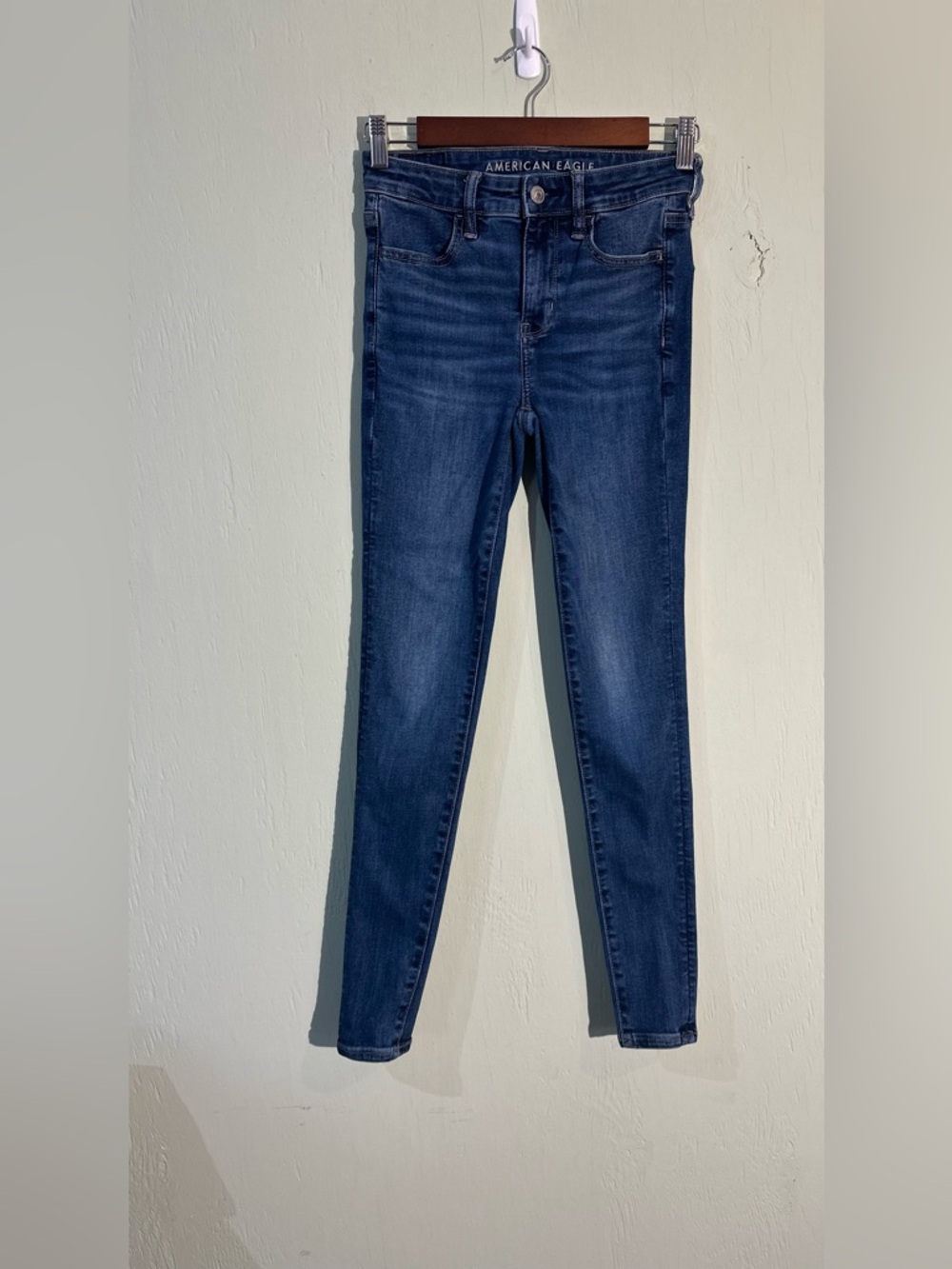 American eagle next level stretch hi rise jeggings dark wash jeans size 0